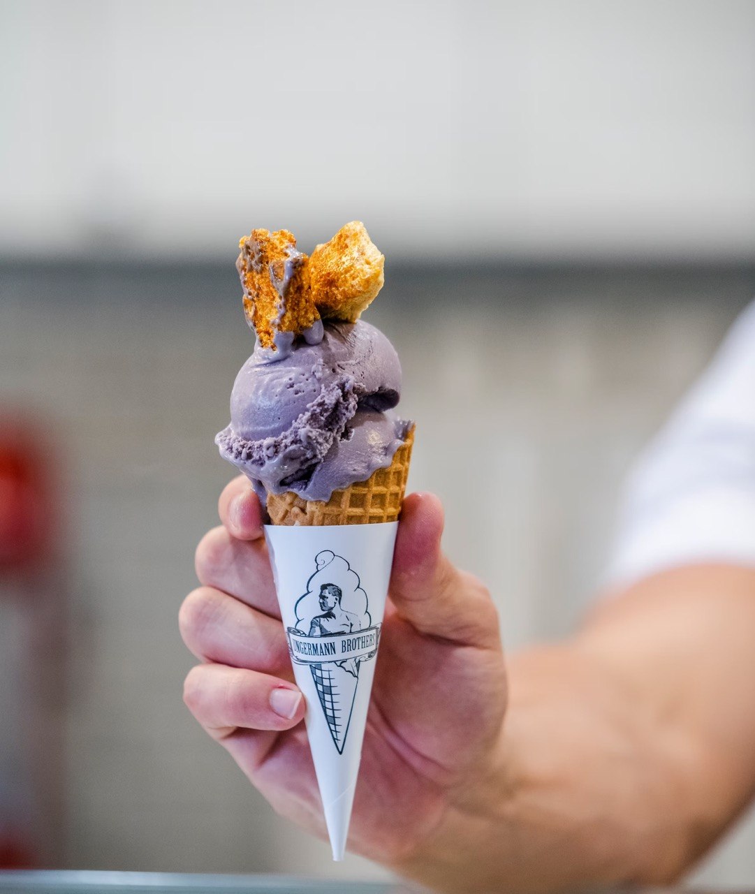 Lavender honeycomb ice cream